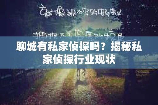 聊城有私家侦探吗？揭秘私家侦探行业现状