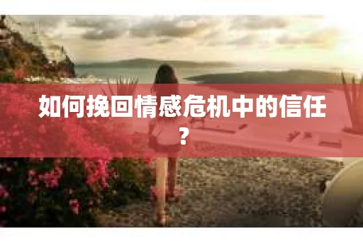 如何挽回情感危机中的信任？