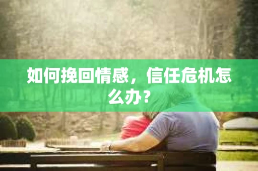 如何挽回情感，信任危机怎么办？